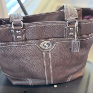 Coach shoulder bag, brown leather